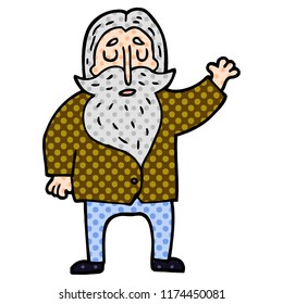 cartoon doodle bearded man
