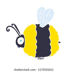 cartoon doodle bee
