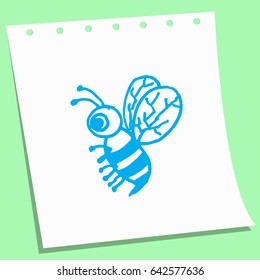 cartoon doodle bee sketch vector illustration