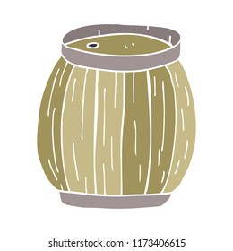 cartoon doodle beer barrel