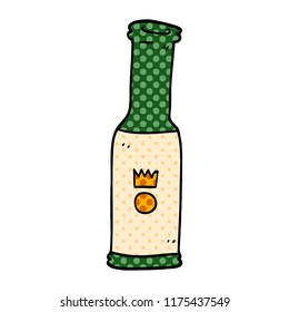 botella de cerveza de garabato de dibujos animados