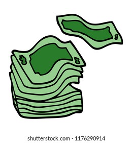 Cartoon Doodle große Geldmenge