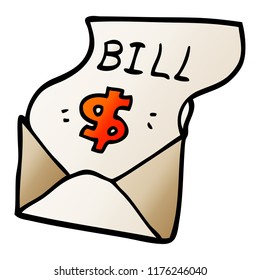 cartoon doodle bill in envelope