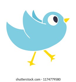 cartoon doodle bird flapping wings