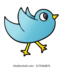 cartoon doodle bird flapping wings