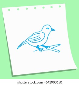 cartoon doodle bird sketch vector illustration