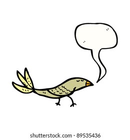 cartoon doodle bird with speech bubble