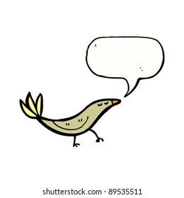 Cartoon-Doodle-Vogel mit Sprachblase