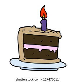 cartoon doodle birthday cake