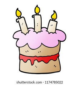 Cartoon Doodle Birthday Cake Stock Vector (Royalty Free) 1174765387 ...