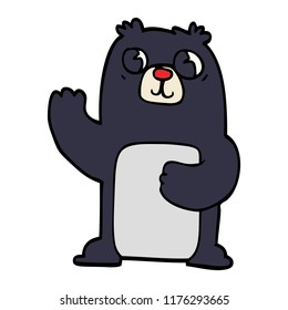 cartoon doodle black bear