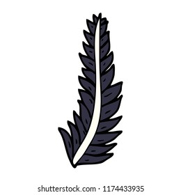 cartoon doodle black feather