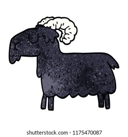 cartoon doodle black goat