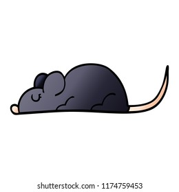 rata negra del doodle de dibujos animados