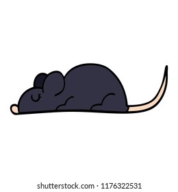 cartoon doodle black rat