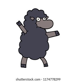 Cartoon-Doodle-Schwarze Schafe