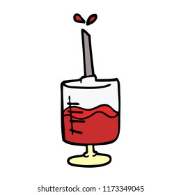 doodle de dibujos animados de una muestra de sangre