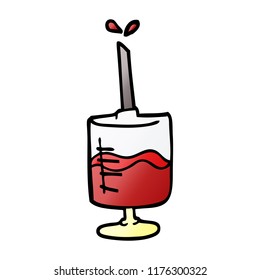 Cartoon-Doodle einer Blutprobe