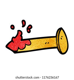 cartoon doodle bloody nail