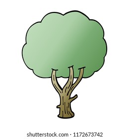 árbol floreciente del doodle de dibujos animados