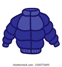 Dibujo de una chaqueta azul. Color del vector simple icono plano aislado en fondo transparente