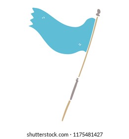 cartoon doodle of a blue flag