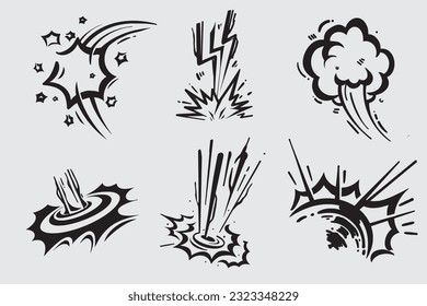 Caricatura Doodle Explosión de bomba Boom cómico