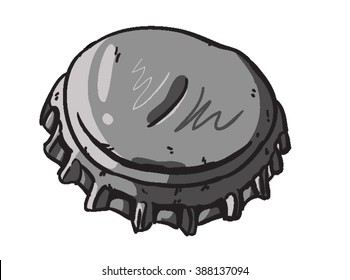 A cartoon doodle of a bottle cap/Bottle cap