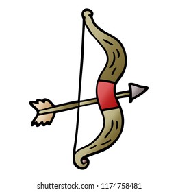 cartoon doodle bow and arrow
