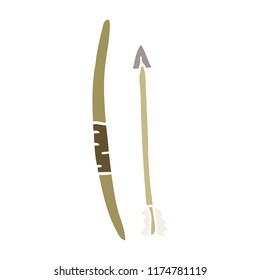doodle de dibujos animados de un arco y una flecha