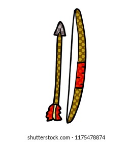 cartoon doodle bow and arrow