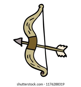 cartoon doodle bow and arrow