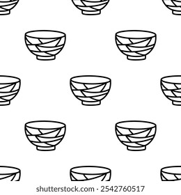Cartoon doodle bowl seamless pattern.	
