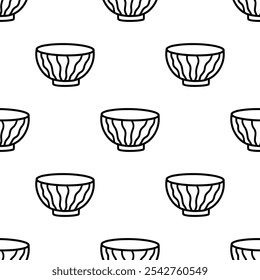 Cartoon doodle bowl padrão sem emenda.	
