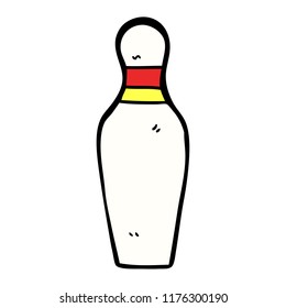cartoon doodle bowling pin