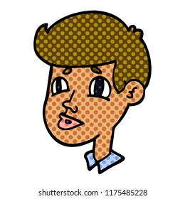 doodle de dibujos animados de la cara de un niño