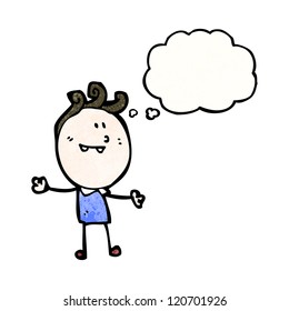 cartoon doodle boy imagining