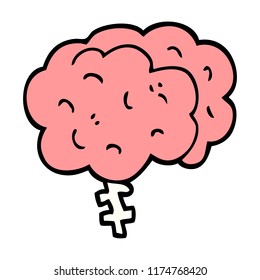 cartoon doodle brain