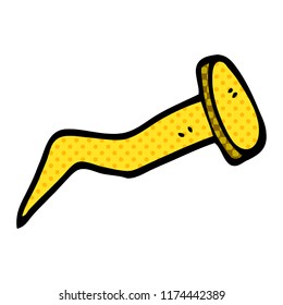 cartoon doodle brass nail