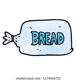 cartoon doodle bread in bag