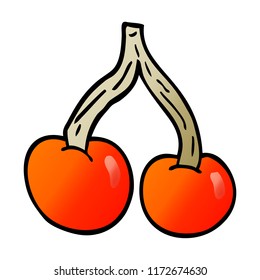 caricatura doodle cerezas brillantes