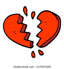 cartoon doodle broken heart