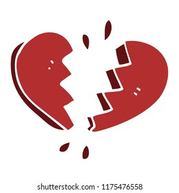cartoon doodle broken heart