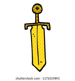 cartoon doodle bronze sword