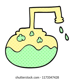 cartoon doodle bubbling chemicals