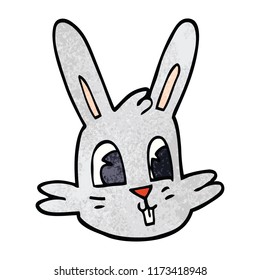 cartoon doodle bunny face