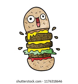 cartoon doodle burger