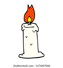 cartoon doodle burning candle