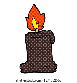 velas de quema de doodles de dibujos animados
