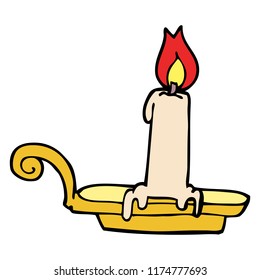 cartoon doodle burning candle
